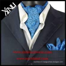 Soie bleue de Kravat de Paisley en soie, Cravat en soie